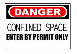 Danger Confined Space Entry Sign