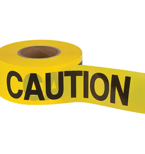 "CAUTION" Barricade Tape, English, 3" W x 1000' L, 1.5 mils, Black on Yellow
